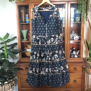 eShakti Wayward Fancies Boho Dress with Tiered Skirt size Large/12